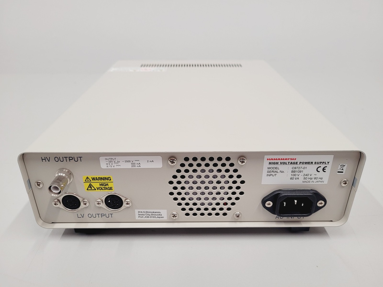 Hamamatsu C9727 High Voltage Power Supply Lab