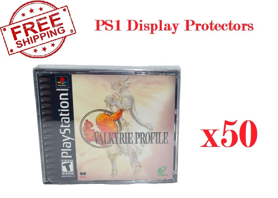 50 Sony PlayStation 1 PS1 Double Video Game Plastic Protective Cases Display Box