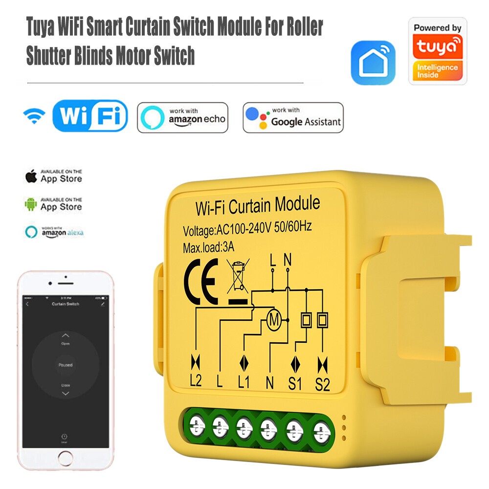 1-10 Channel Tuya WIFI Smart Curtain Switch Module for Roller Blinds Home