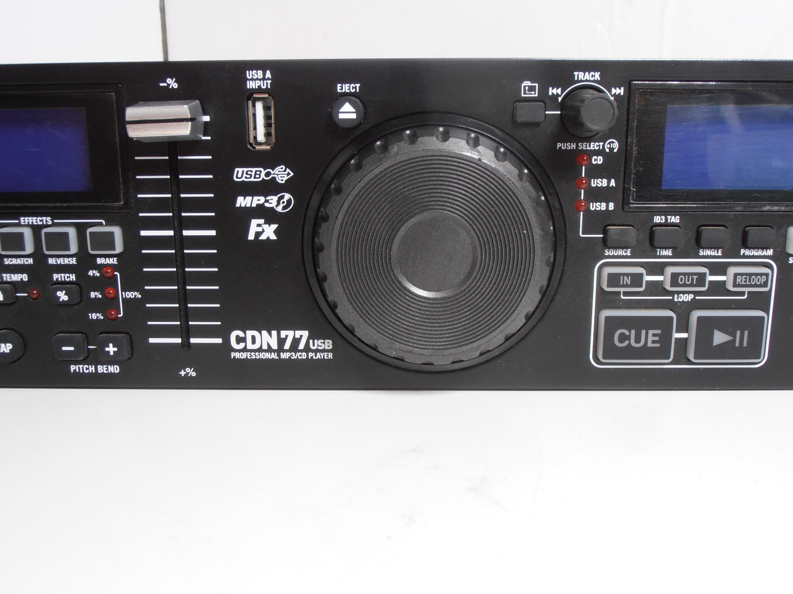 Numark CDN77 usb Pro MP3-CD Controller Rack Mount Dual Display Unknown Condition