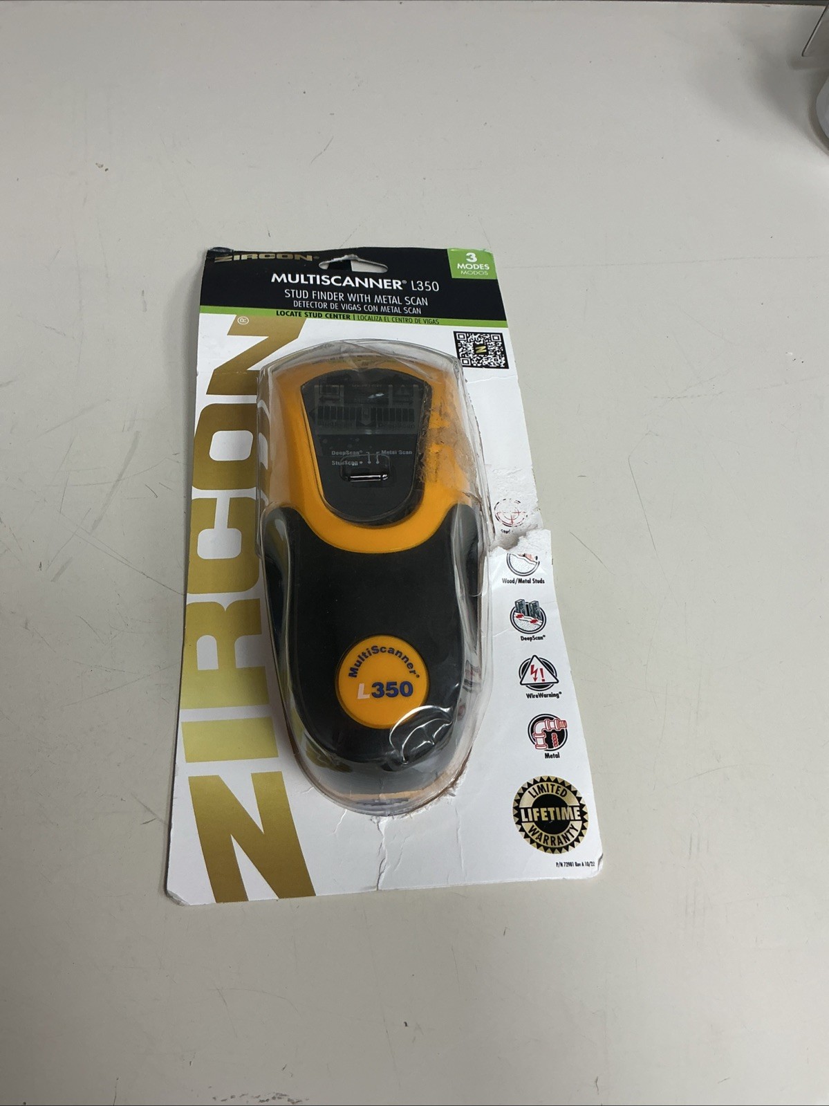 Zircon MultiScanner L350 Stud Finder Center Finding 1-1/2” Deep Scan 3” Metal