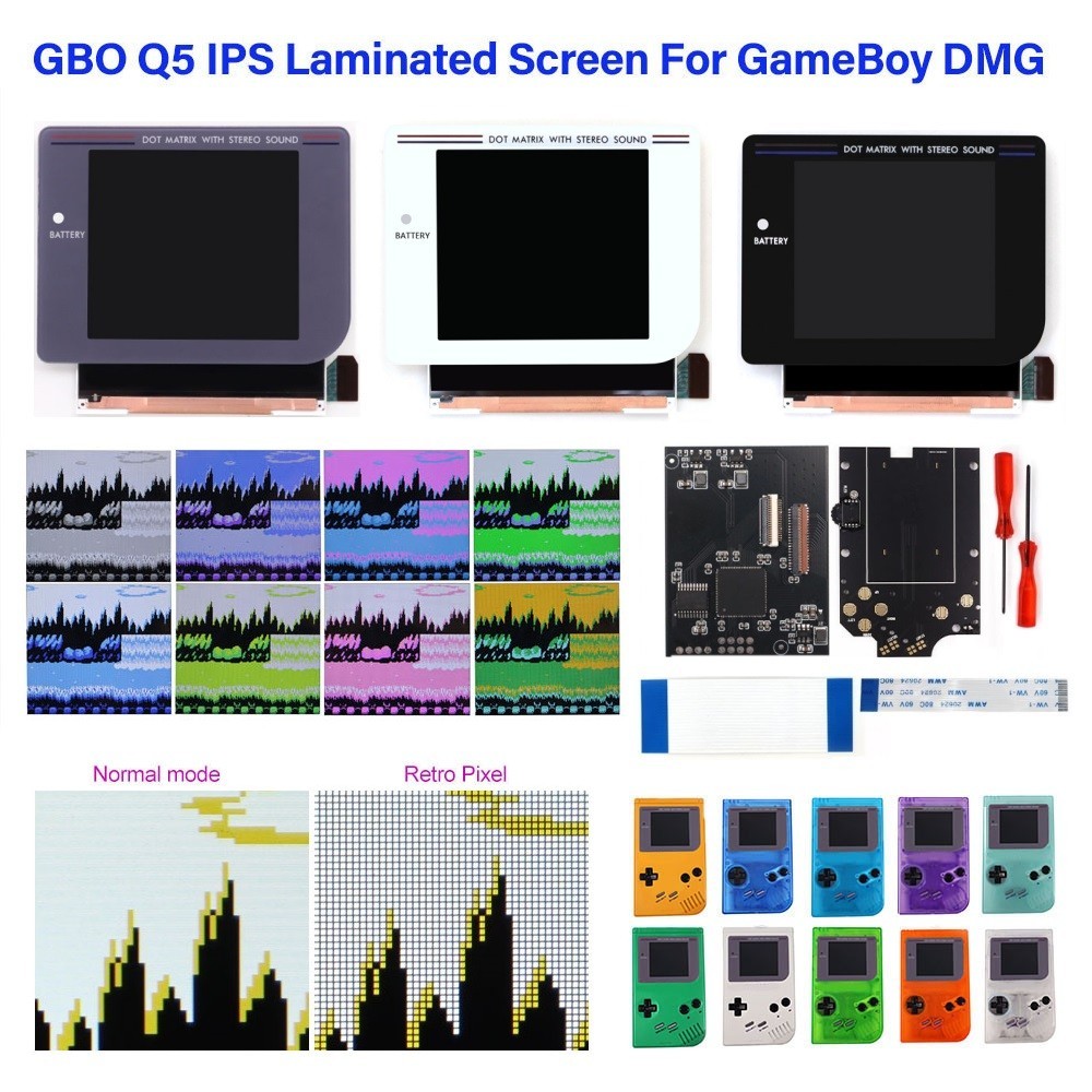 3.1" Laminated OSD Menu FRM IPS Backlight LCD Screen Kit Pre-cut Case For GB DMG