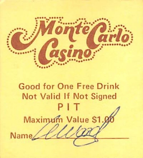 Monte Carlo Casino - Reno, NV - Vintage Paper Coupon