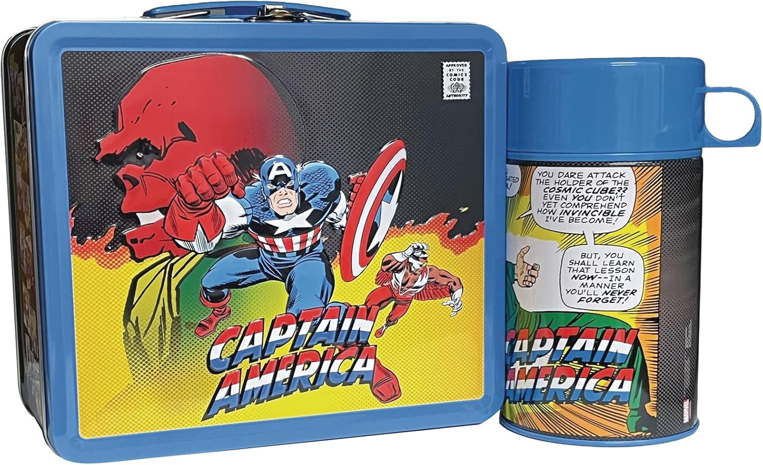 Tin Titans Captain America Classic Previews Exclusive Lunch Box with Beverage Co