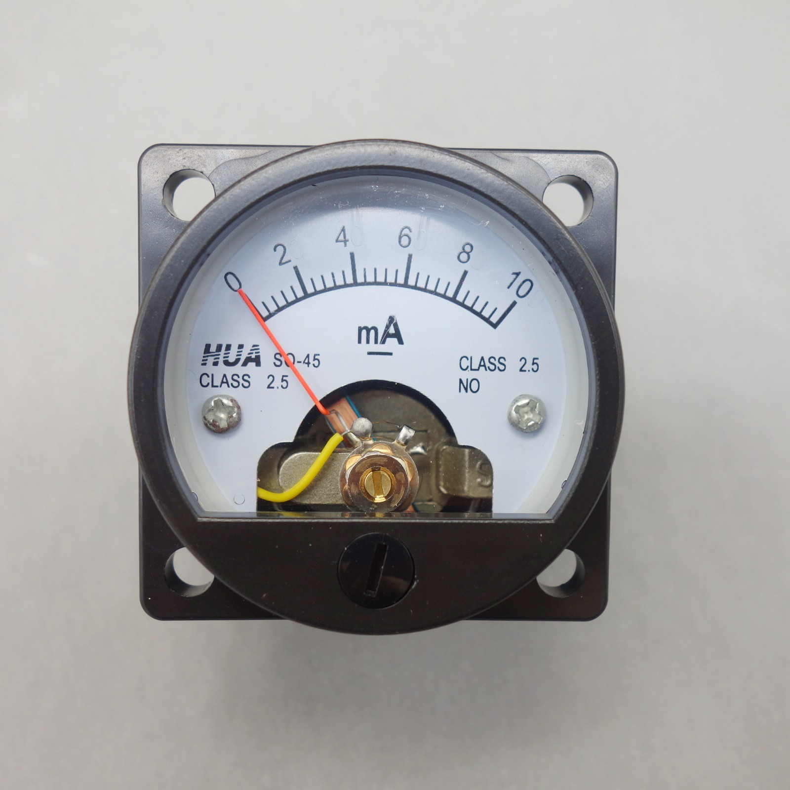 1PC DC 0-10MA Analog Ammeter Panel AMP Current Meter SO45 Cutout 45mm