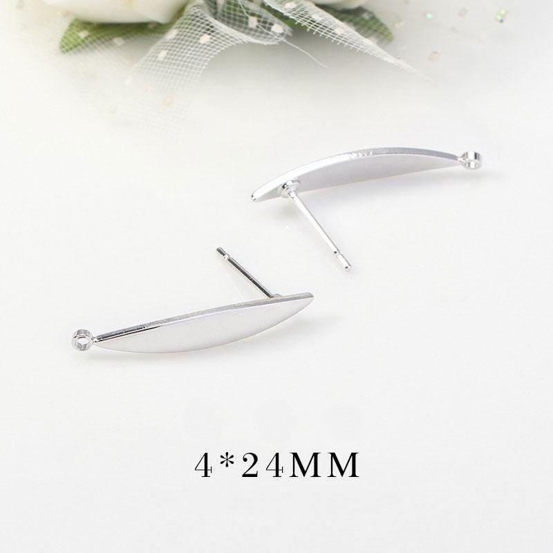 2Pairs 18K Gold Plated Stud Geometric Earrings Component Connector GM514