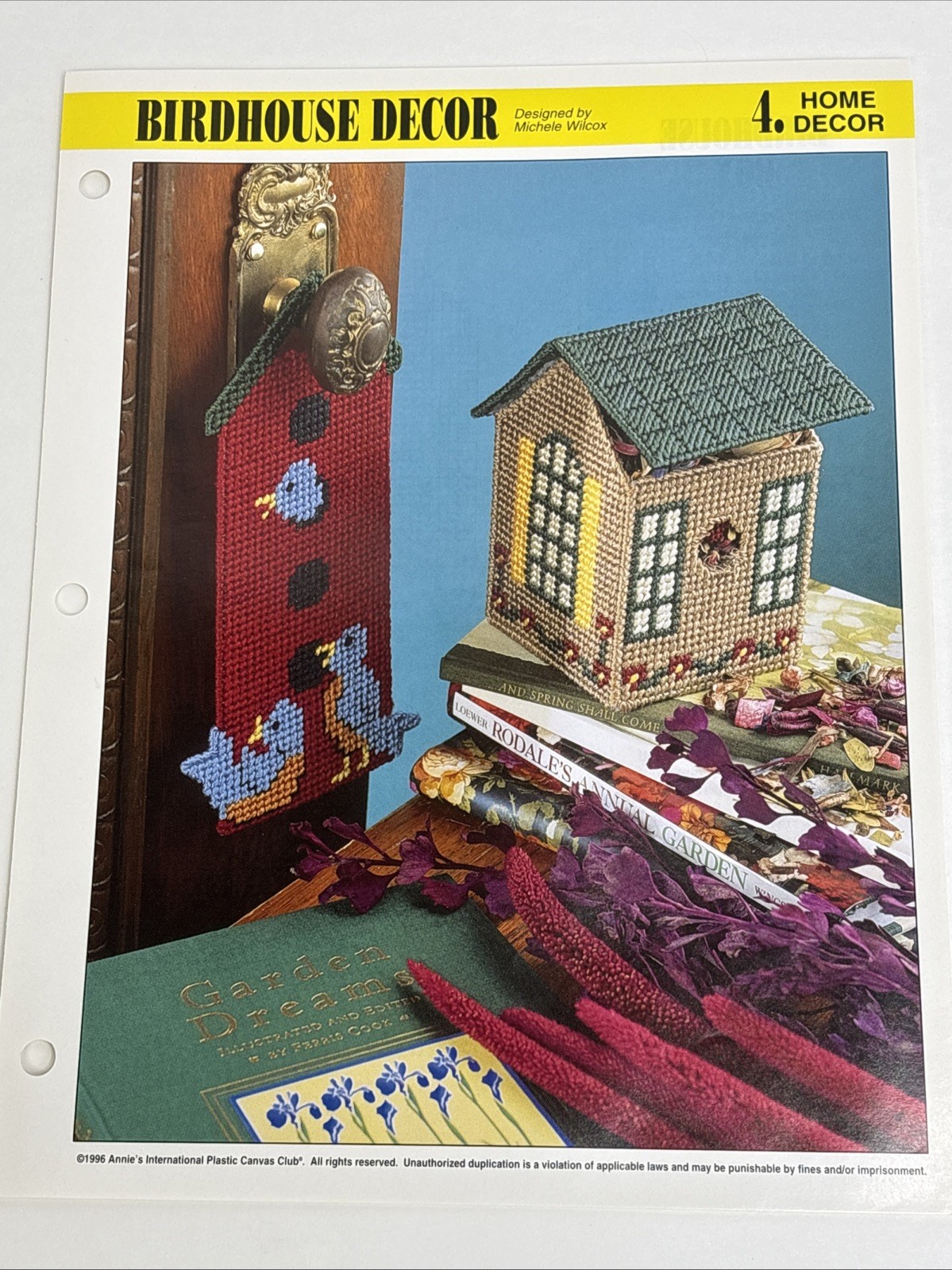 Birdhouse Decor Box & Door Hanger Annie's Attic Plastic Canvas Pattern Page