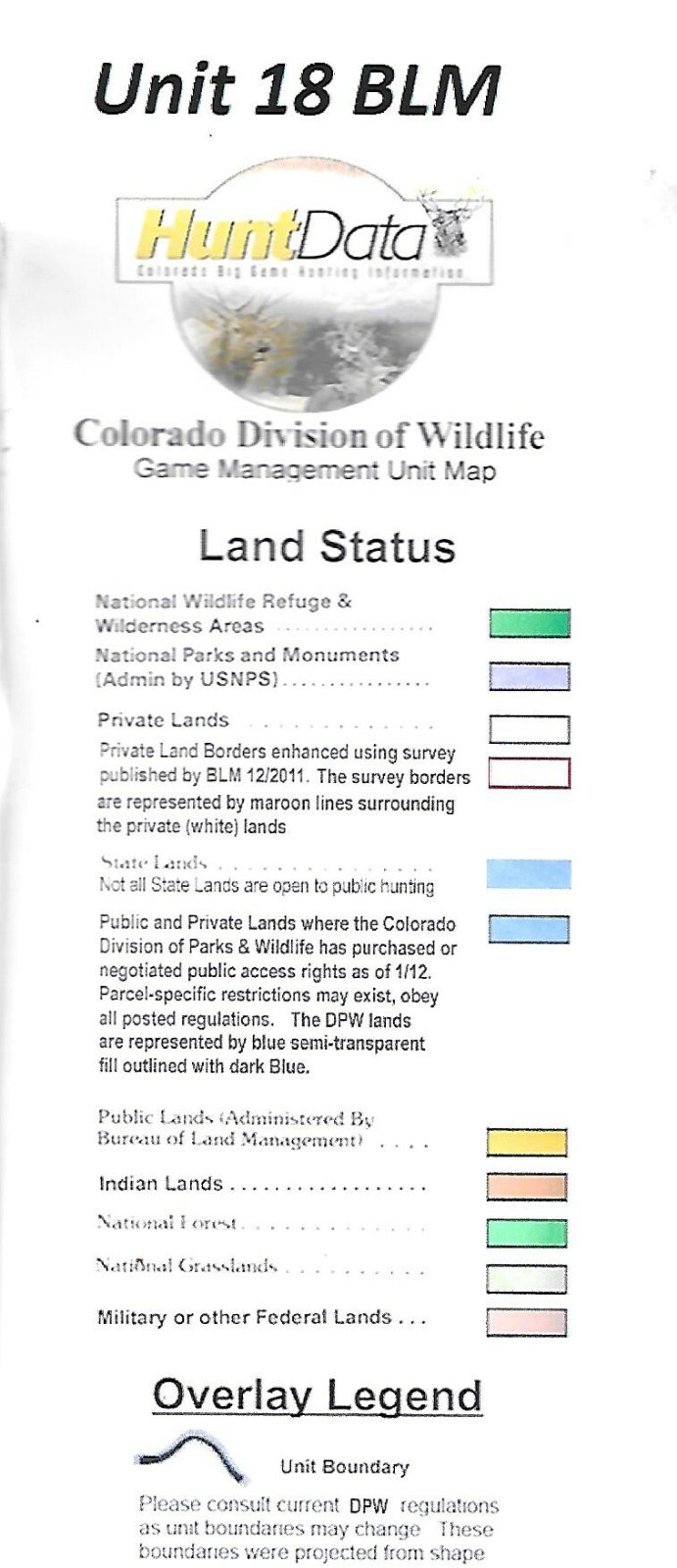 Hunting Map of Colorado, Colorado Unit 18, by HuntData Maps