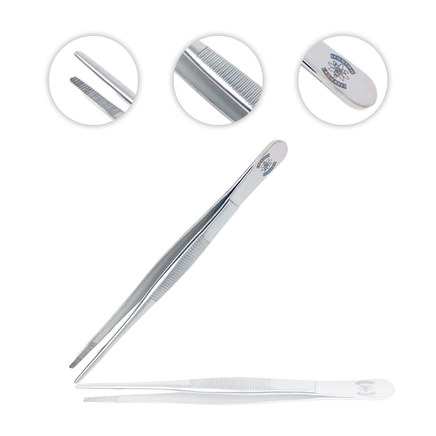 Scientific Labwares General Application Lab Forceps Straight Broad Strong Tips