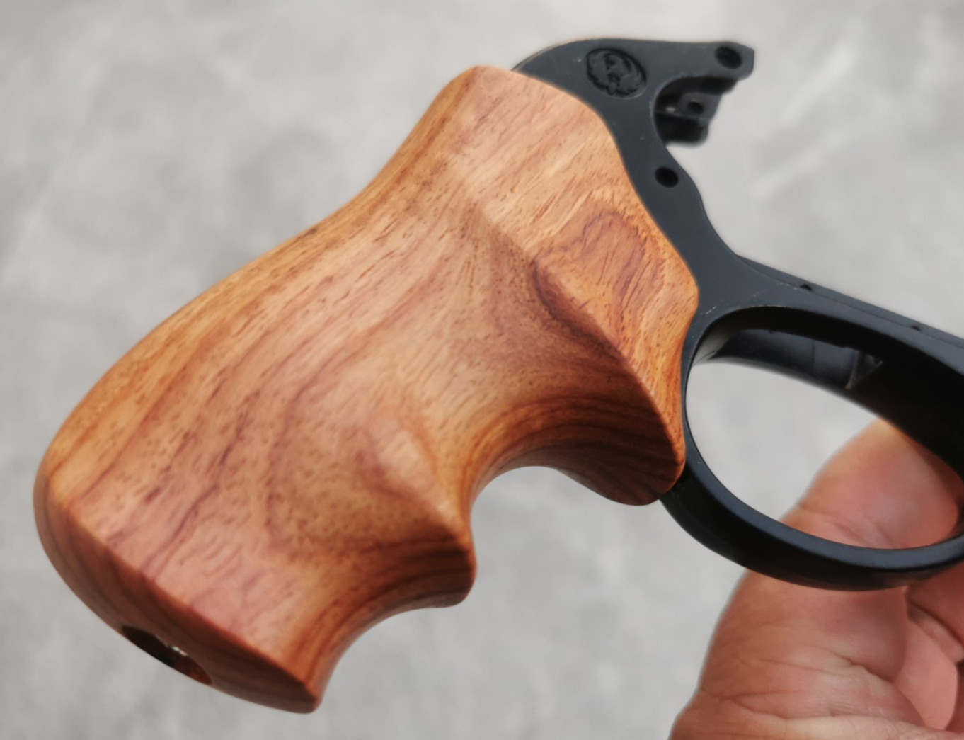 CUSTOM WOOD GRIPS FOR RUGER LCR LCR X PALM SWELL FINGER  GROOVE HANDMADE # 19