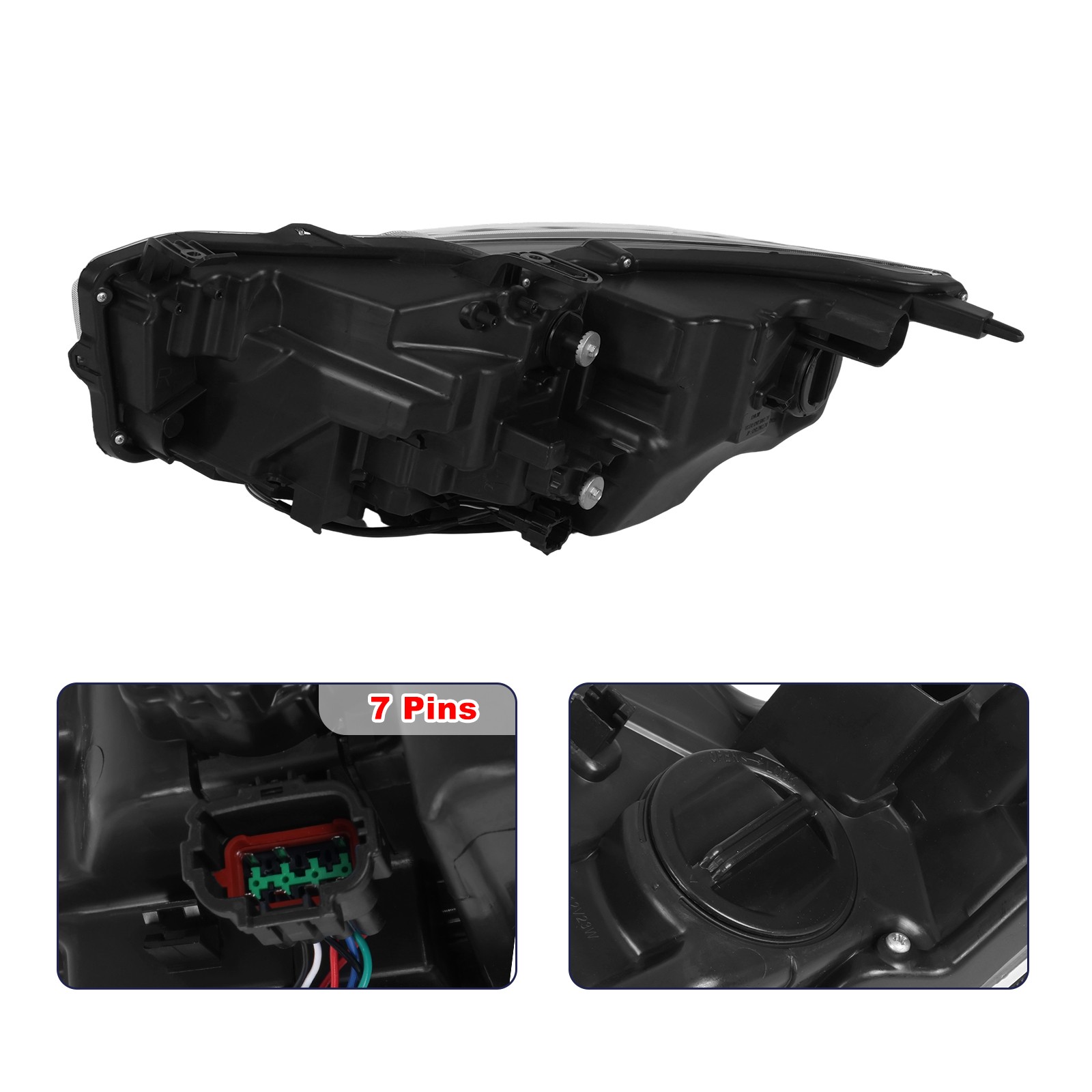 For 2014-2022 INFINITI Q50 w/o AFS Chrome LED DRL Projector Headlight Left Right