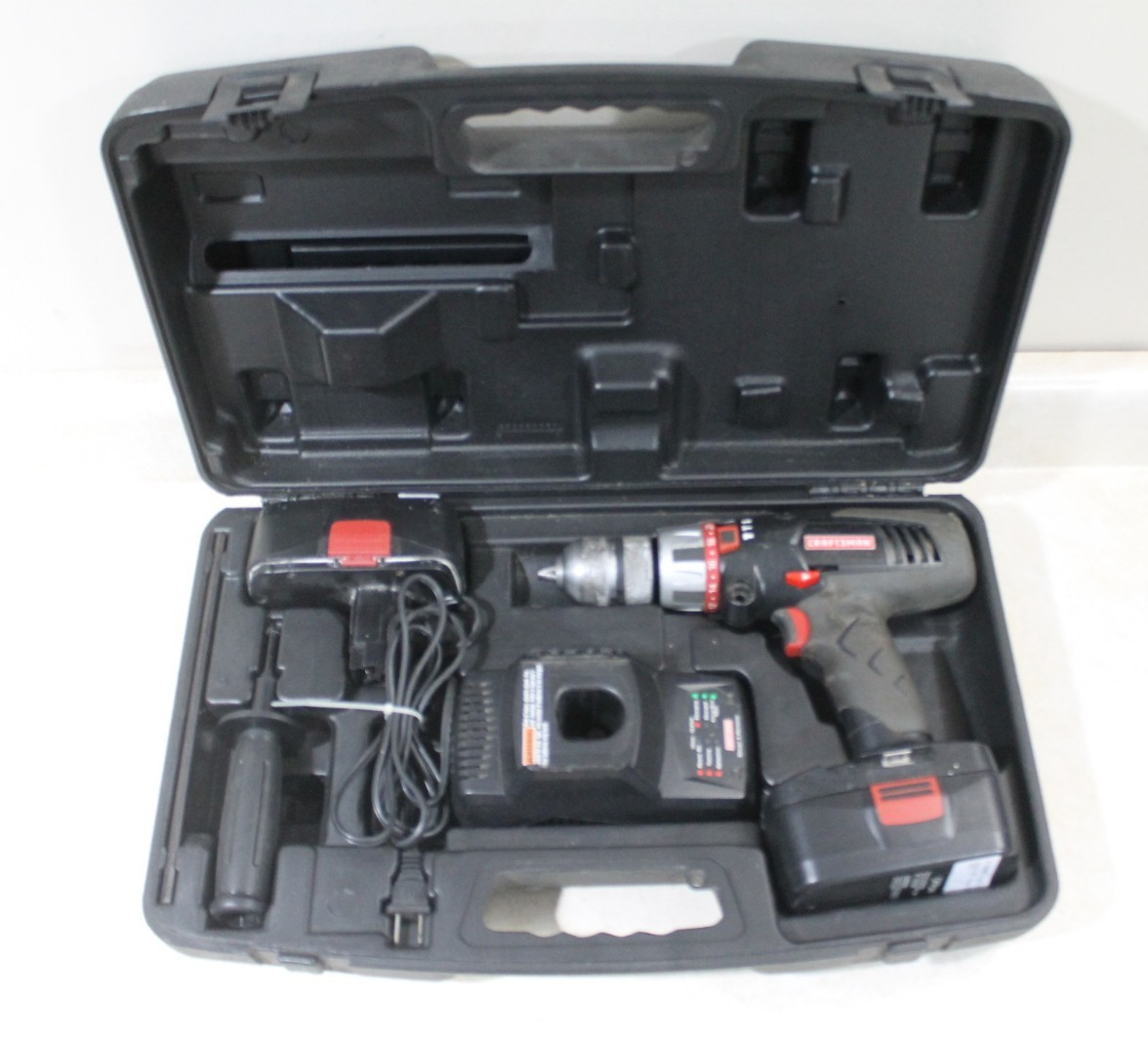 TESTED VIDEO Craftsman 1/2 19.2 Hammer Drill Charger 2 Batteries Case 315.115430