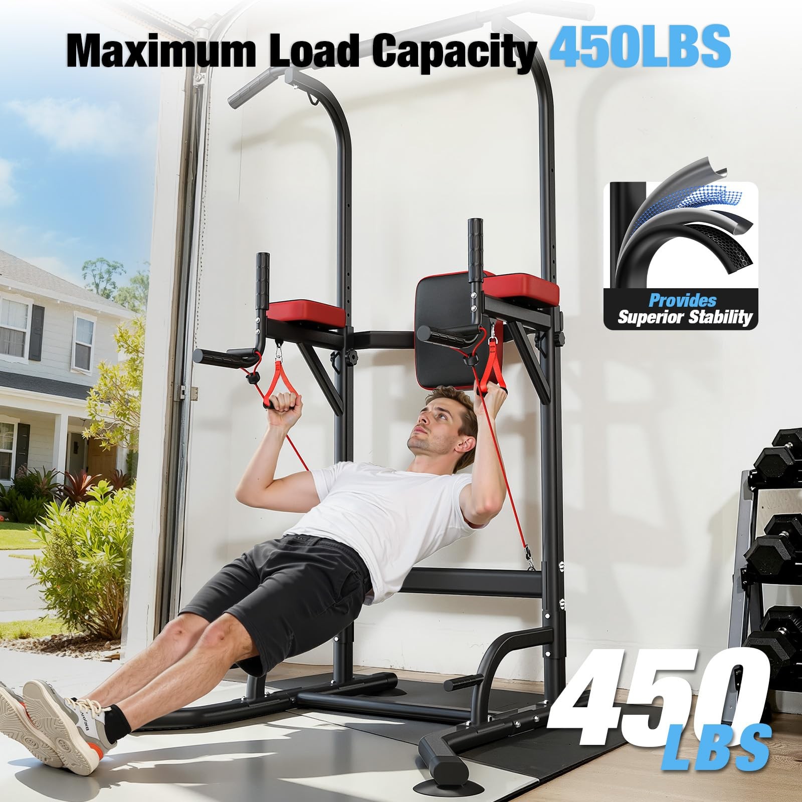 Pull Up Bar Free Standing for Multi-Function Home Gym Strength, Pull Up Dip S...