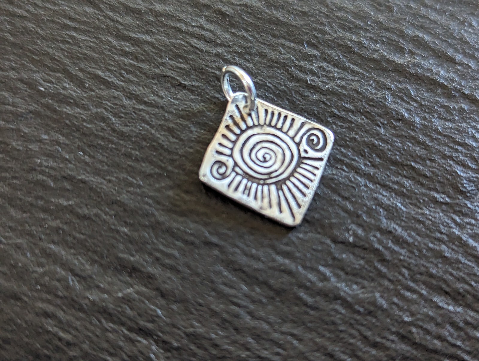 Tiny freeform sterling silver charm - handmade