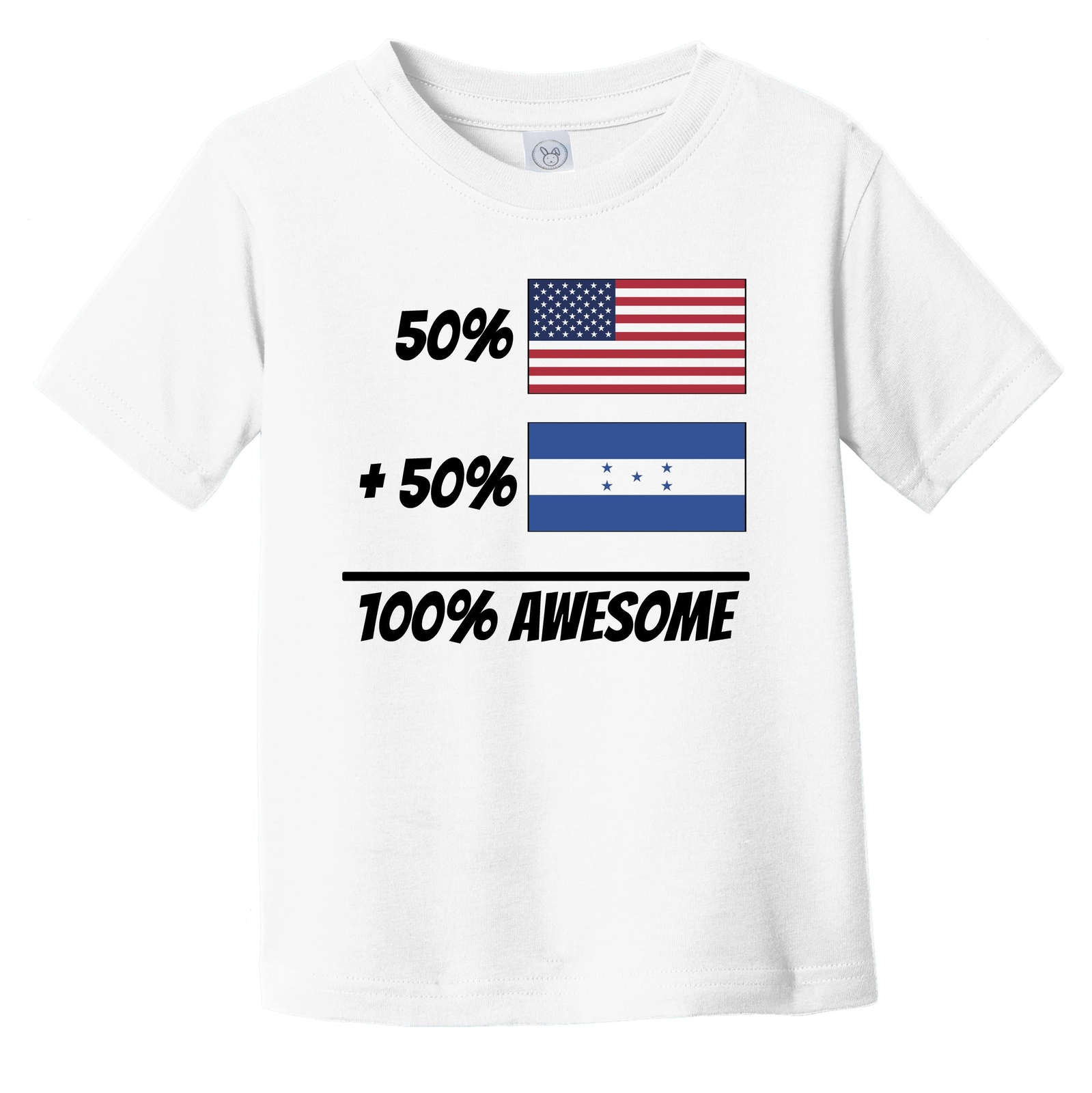50% American + 50% Honduran = 100% Awesome Cute Honduras Flag Toddler T-Shirt