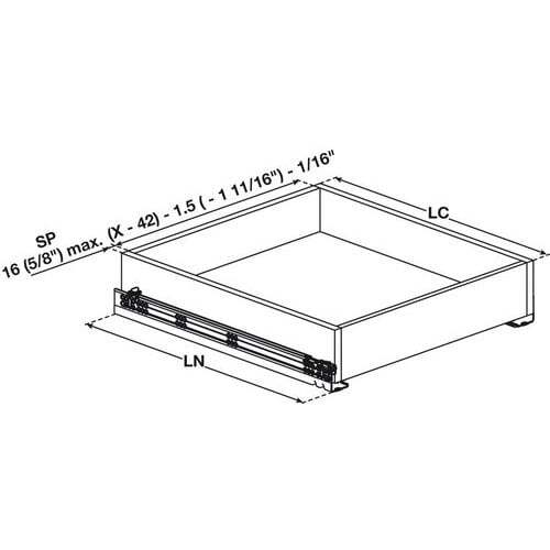 Push to Open Full Extension Undermount Drawer Slide Set 21" Salice Progressa+