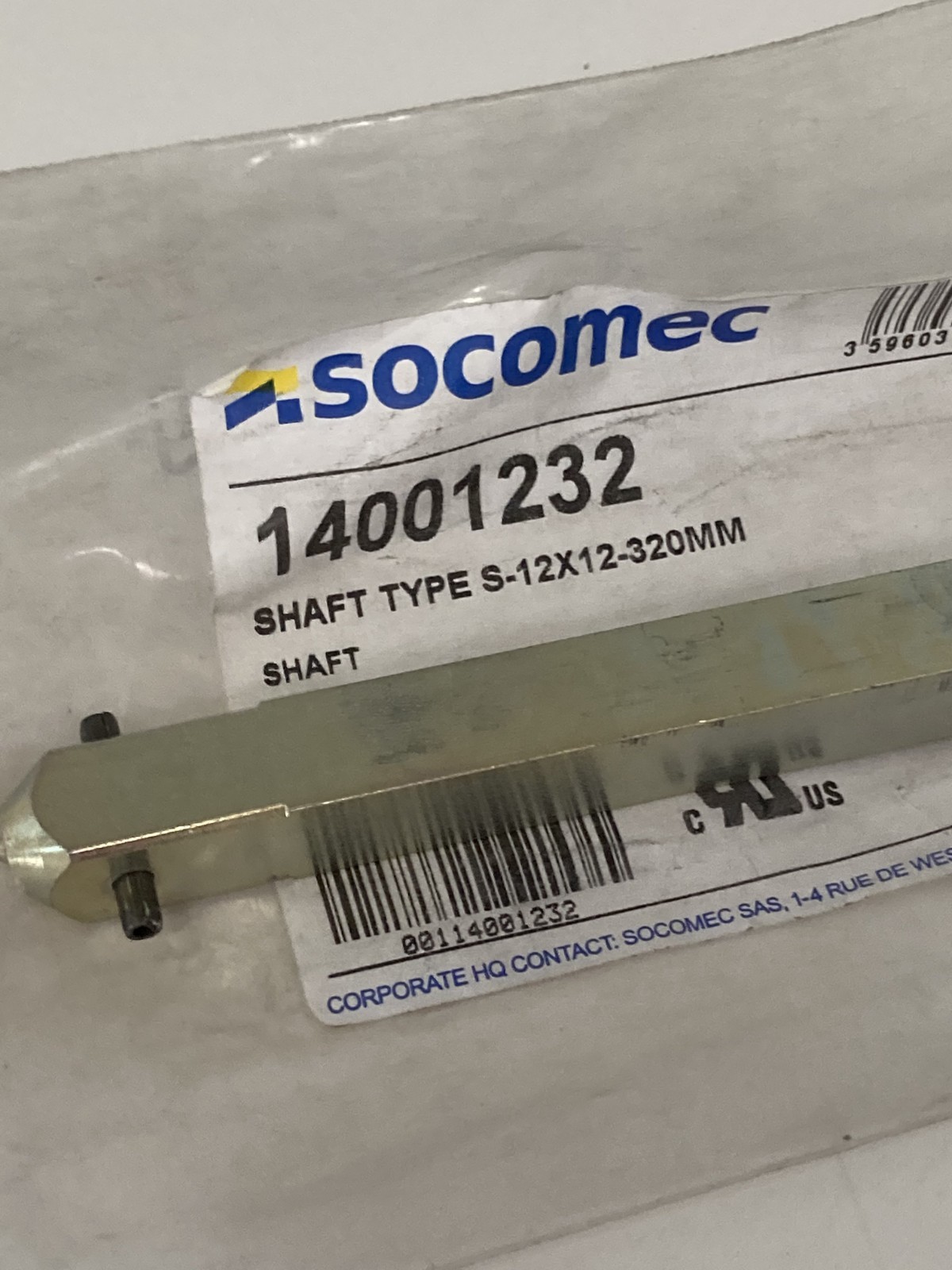 SOCOMEC 14001232 SHAFT TYPE S-12X12-320MM NIB