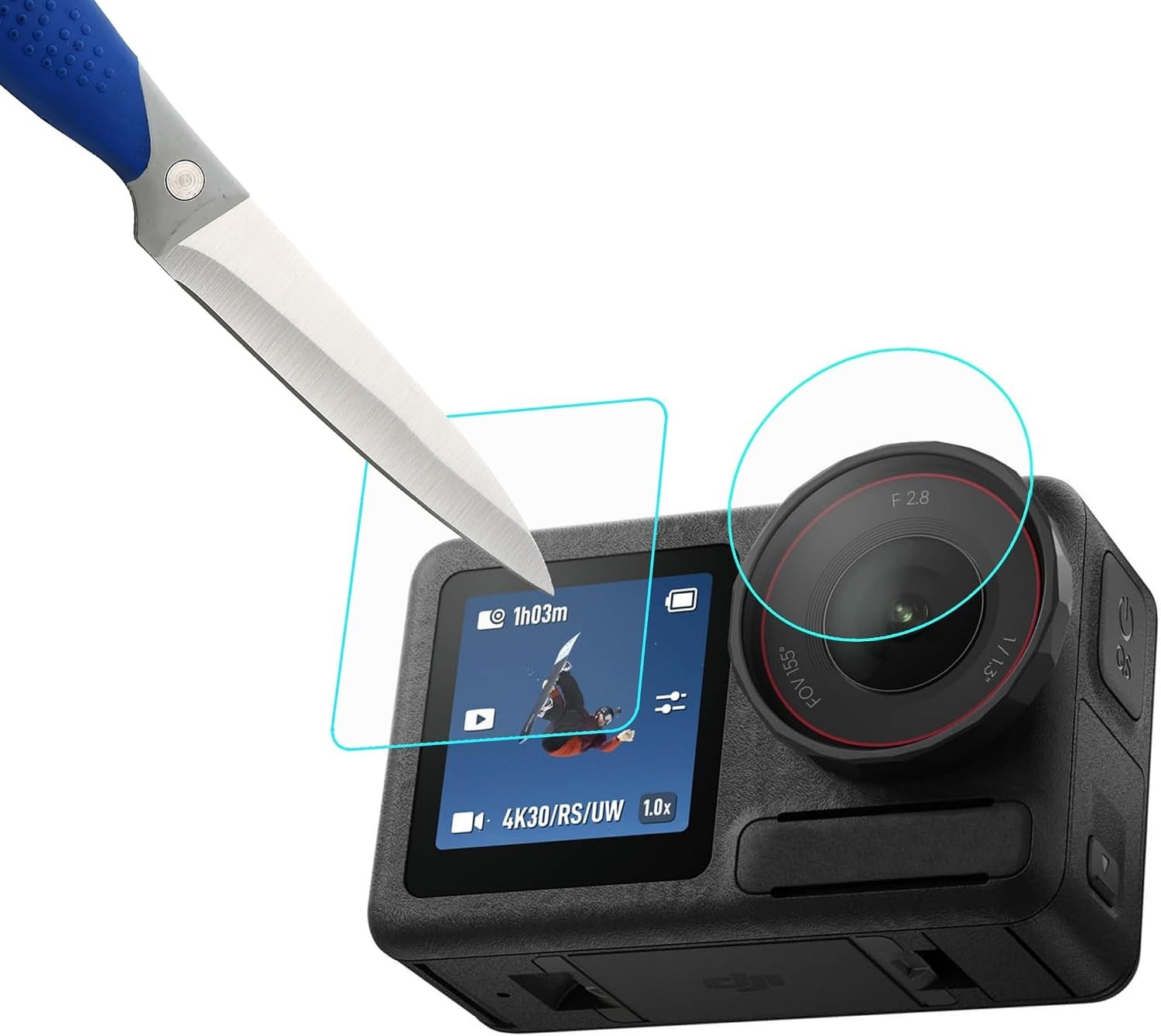 3-Pack Tempered Glass Screen Protector For DJI OSMO Action 5 Pro |
