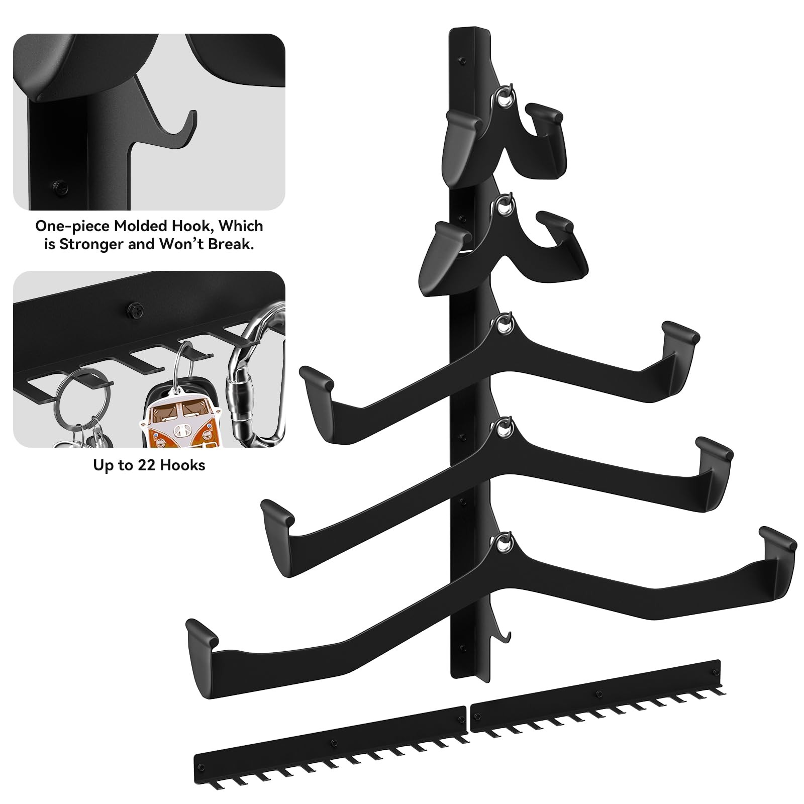 Gym Storage Rack Wall Mount Lat Pulldown Attachments 12 Hooks Heavy Duty