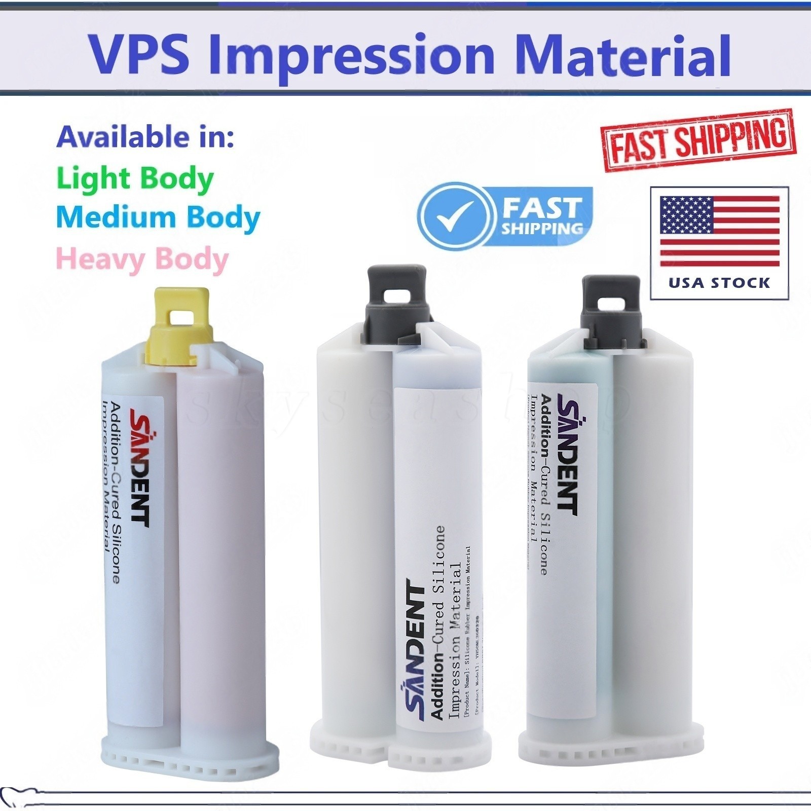 Dental VPS Impression Material Medium/Light/Heavy Body - Fast Set PVS