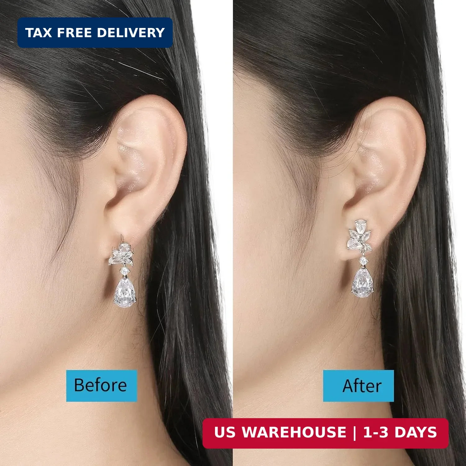 Earring Backs for Droopy Ears, Flower Bullet Locking Earring Lifter Backs Replac