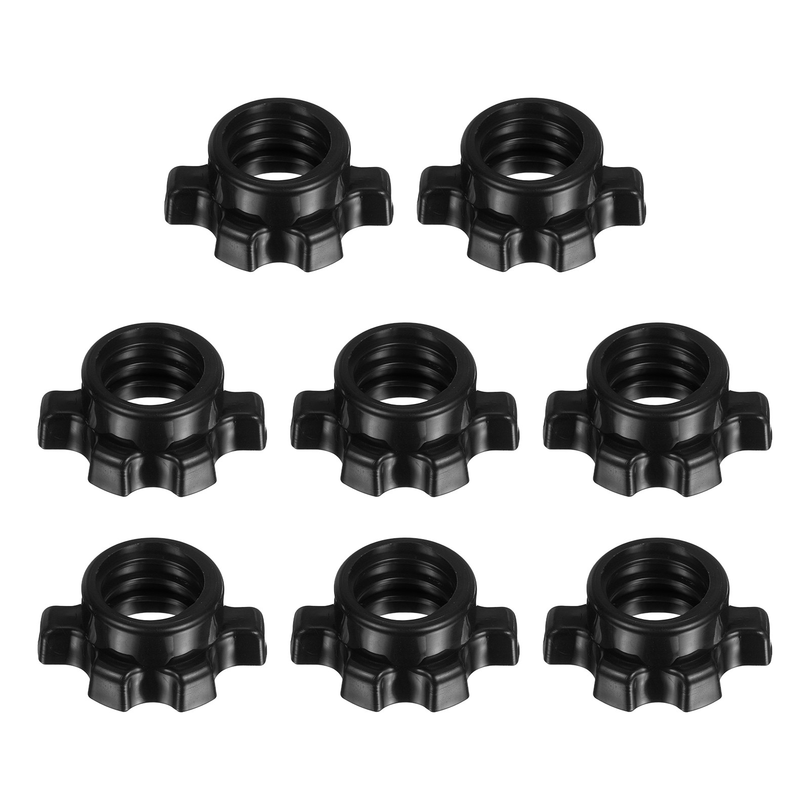8pcs Dumbbell Collars, Barbell Spin Lock Hex Nuts Anti Slip Weight Clip, Black
