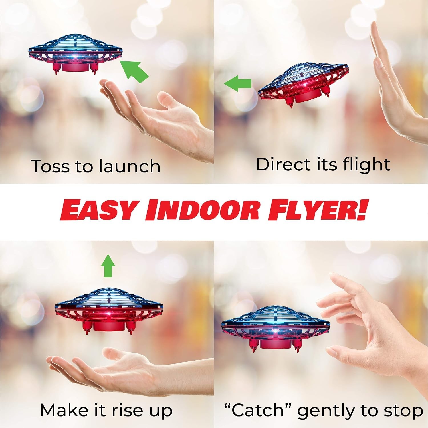Obstacle Avoidance Flying Orb Drone - Unique Webbed Design for Safe Indoor Play