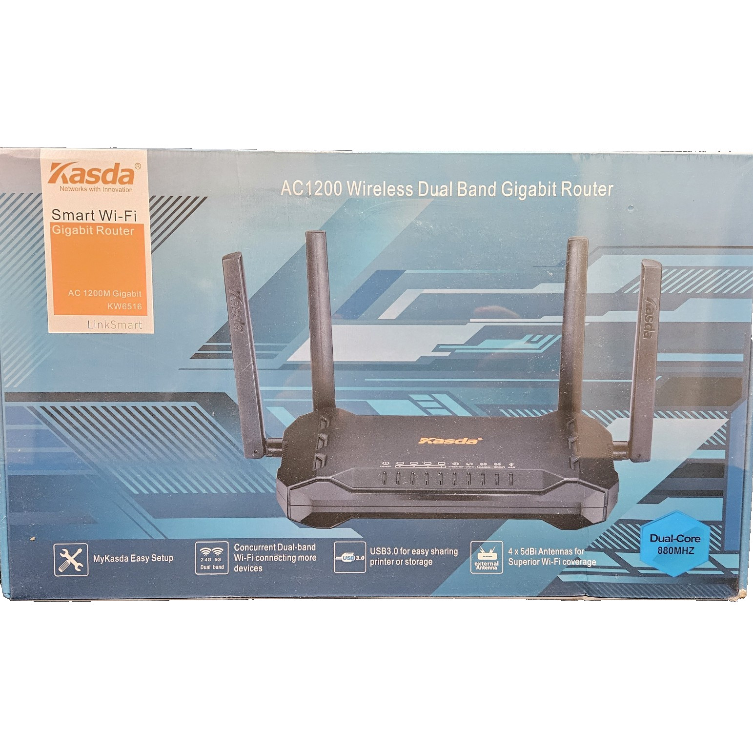 Kasda KW6516 Smart AC1200 Wireless Dual-Band Gigabit Router New In Box