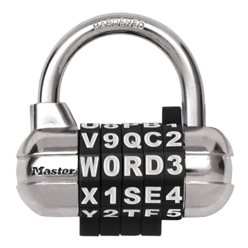 Master Lock 1534DBLK Word Combination Padlock 2.5 in Black Resettable