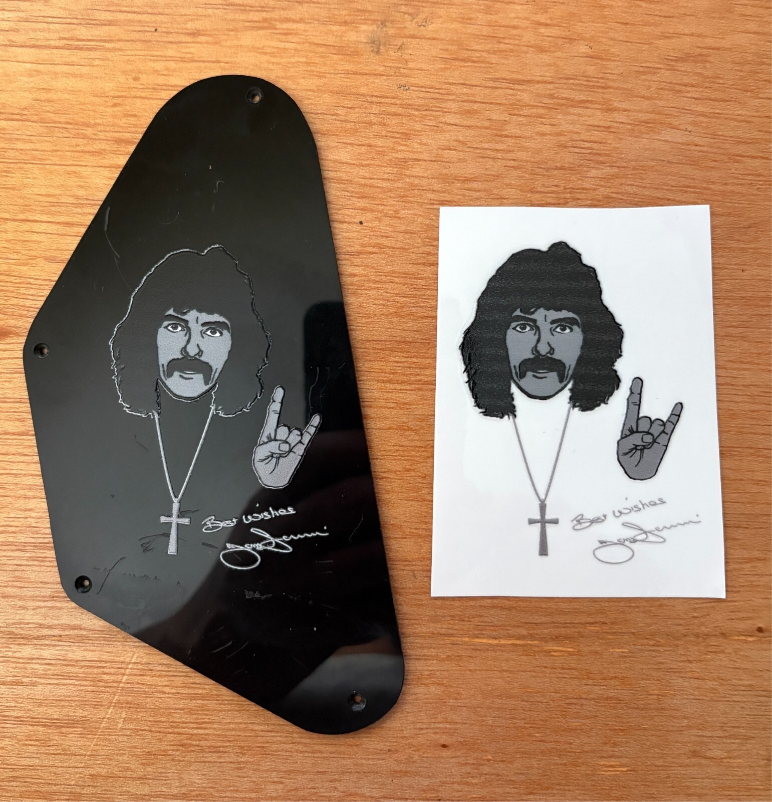 Tony Iommi Hand of Doom UV DTF Sticker  for  SG Electric Guitar Control Plates