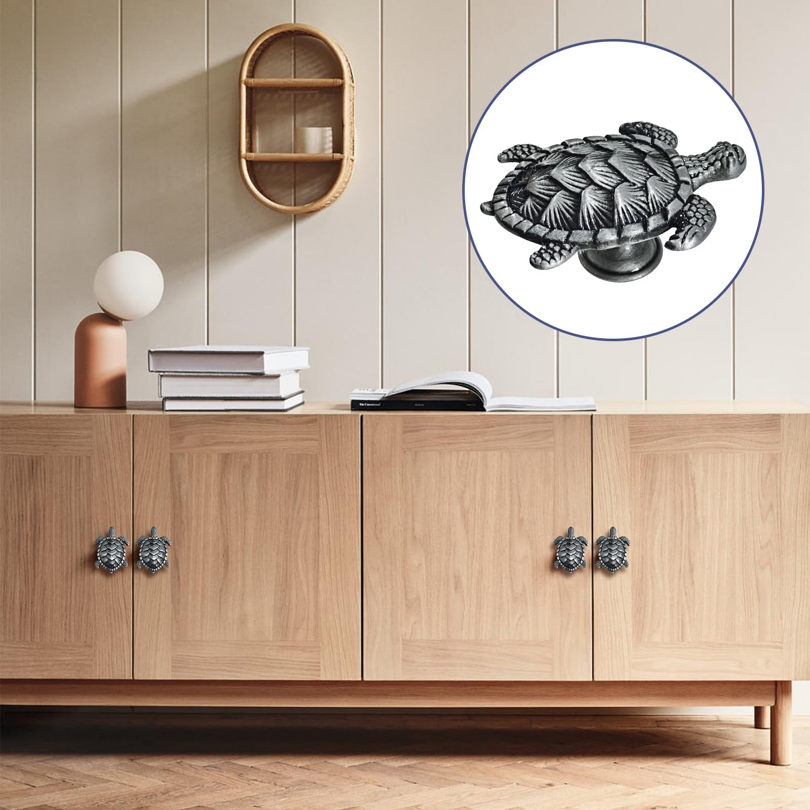 Mewuthede 6 Pack Creative Shapes Drawer knobs Beach Ocean Theme Sea Turtle