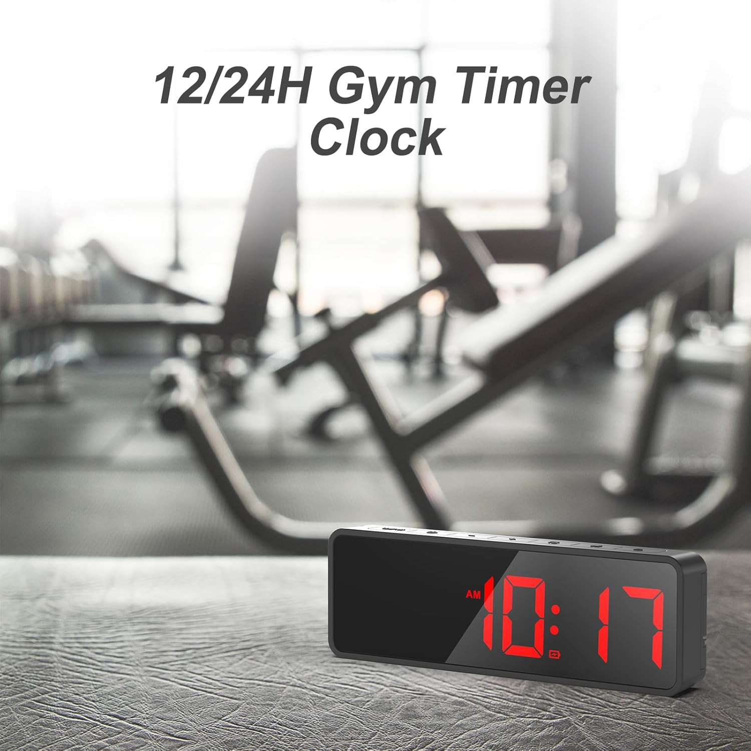 Small Portable Gym Timer Clock, Strong Magnet, Workout Interval Timer with Power