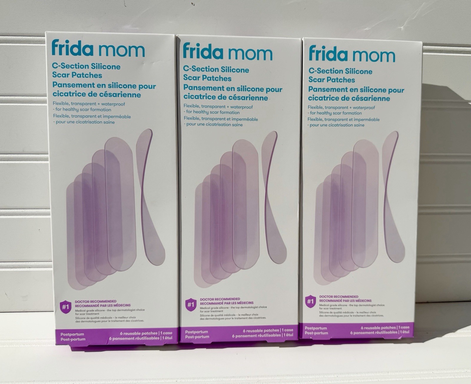 (3) x Frida Mom C-Section Silicone Scar Patches, Waterproof - 6 Reusable per Box