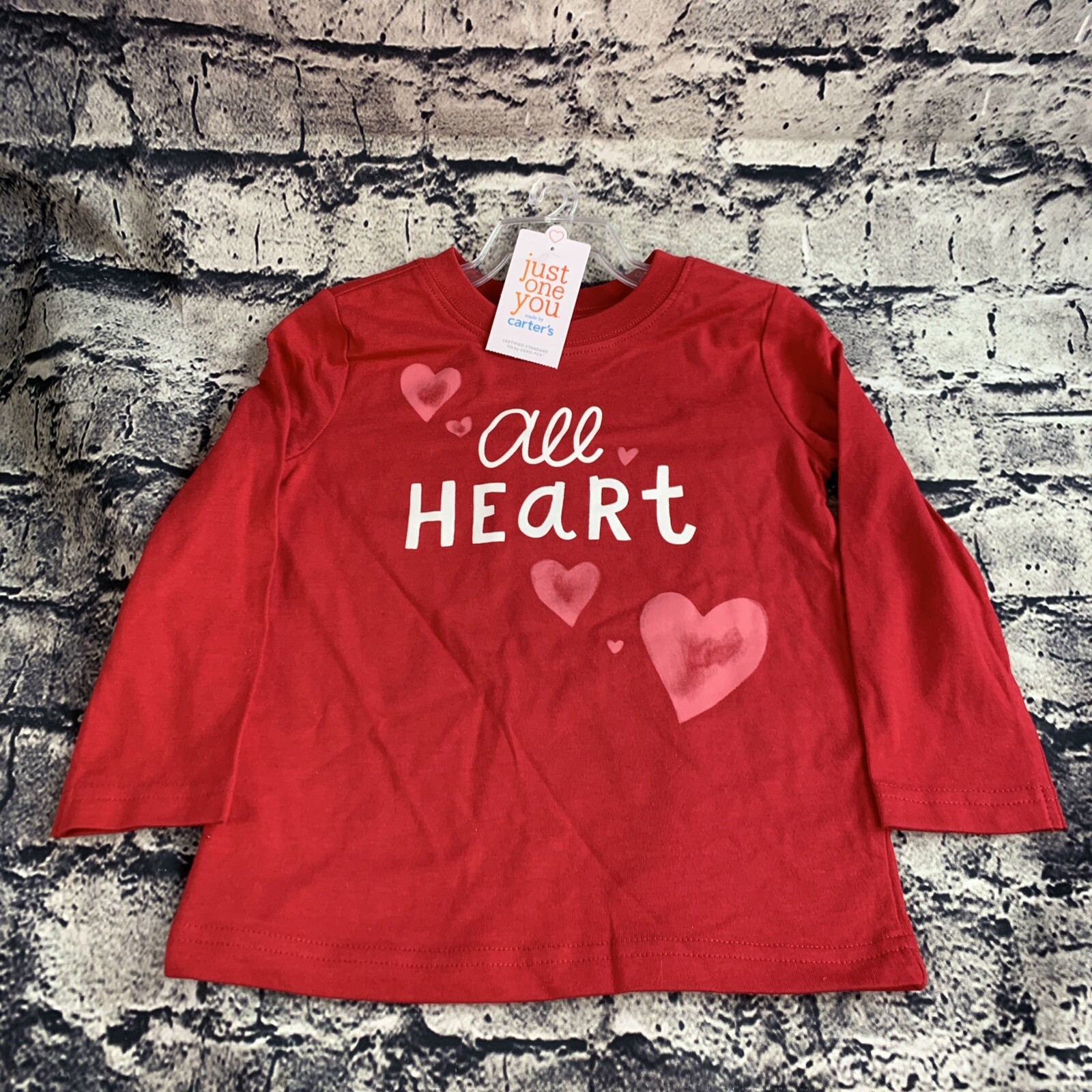 Just One You Made By Carter's 2T All Heart T-Shirt Red Pink White