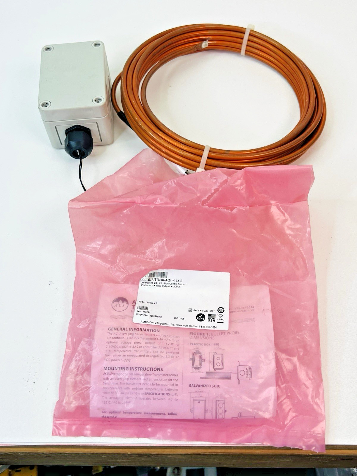 Automation Components A/TTM1K-A-24'-4-4X-S Copper Averaging Temperature Sensor