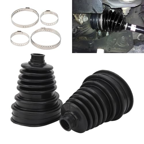 2 PCS CV Joint Boot Kit, Universal Flexible CV Axle Boot with Clamps, Constant