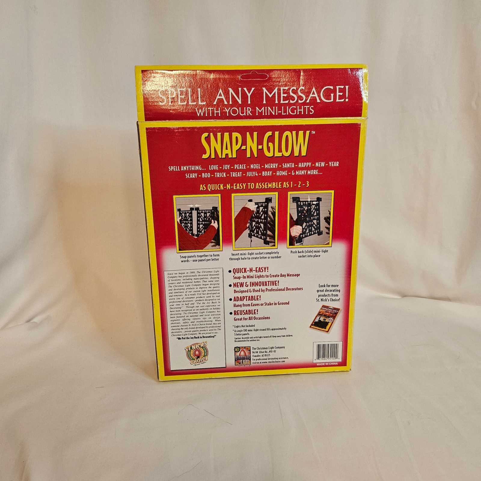 Snap-N-Glow letter panels, NOS