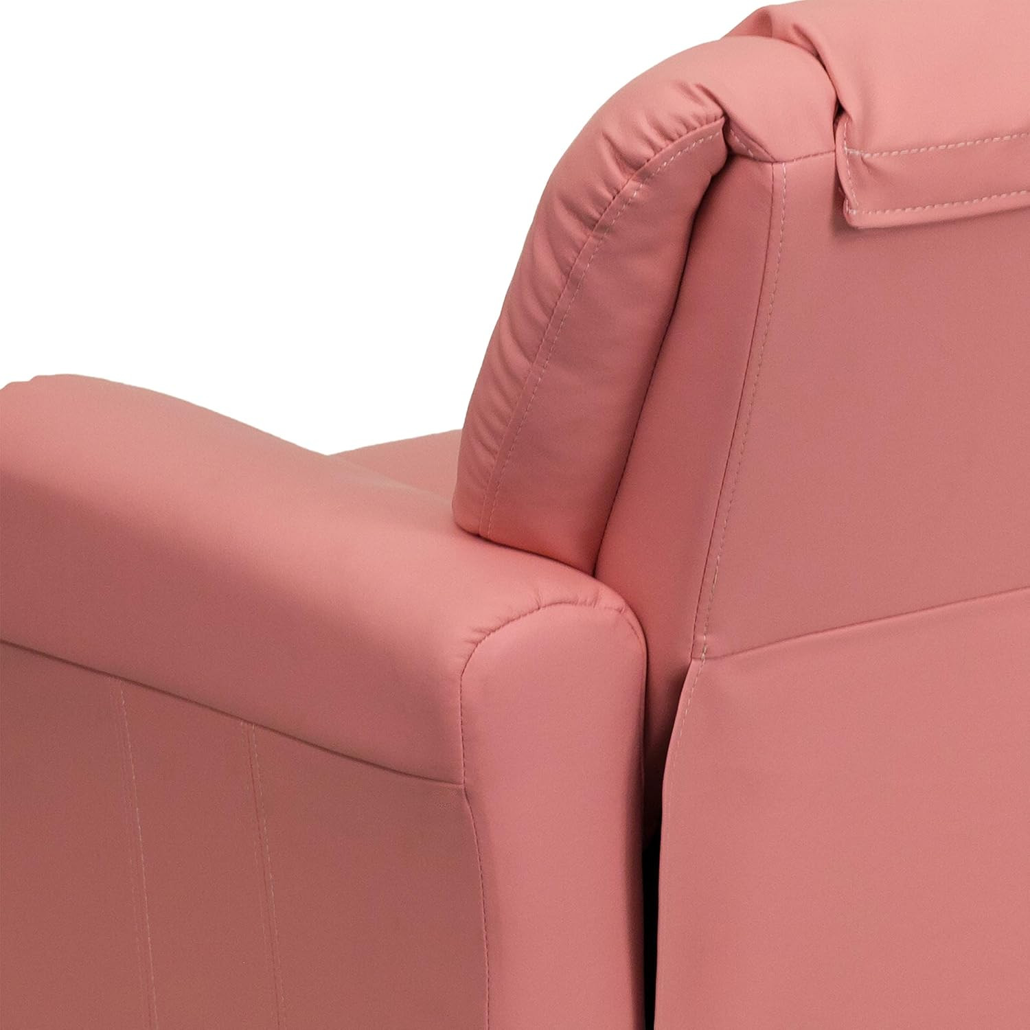 Pink Kids Recliner Chair with Cup Holder & Safety Recline, Supports 90 lbs