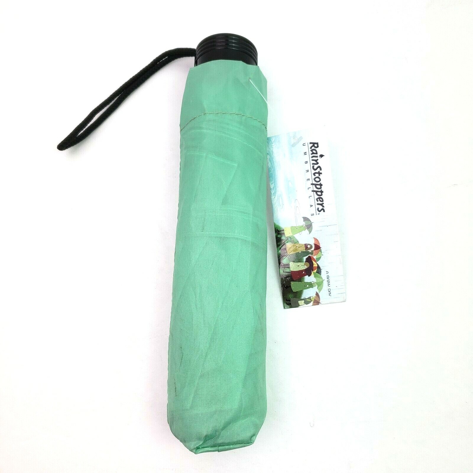 RainStoppers Green Travel Compact Umbrella