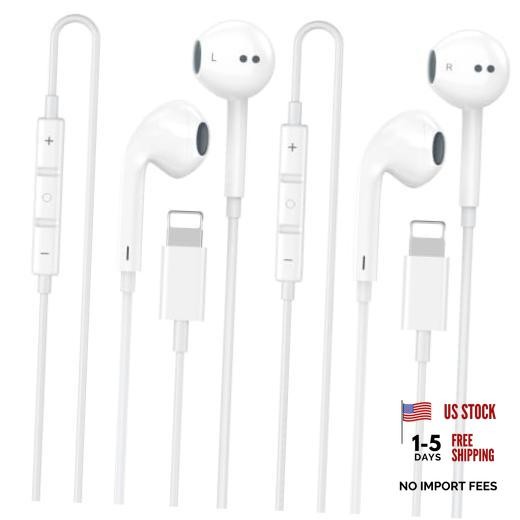[Apple MFi Certified] iPhone Headphones Wired, True Plug and Play Wired White