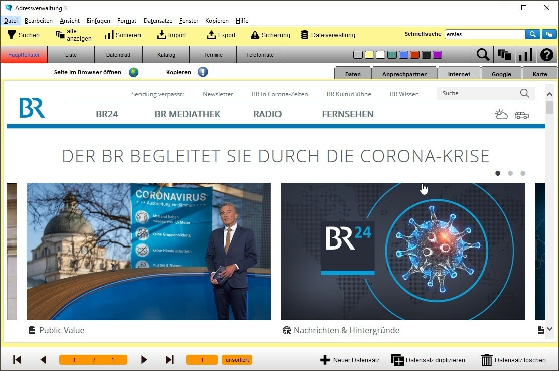 DIGeS Adressverwaltung 3 - Software Programm zum Verwalten von Adressen
