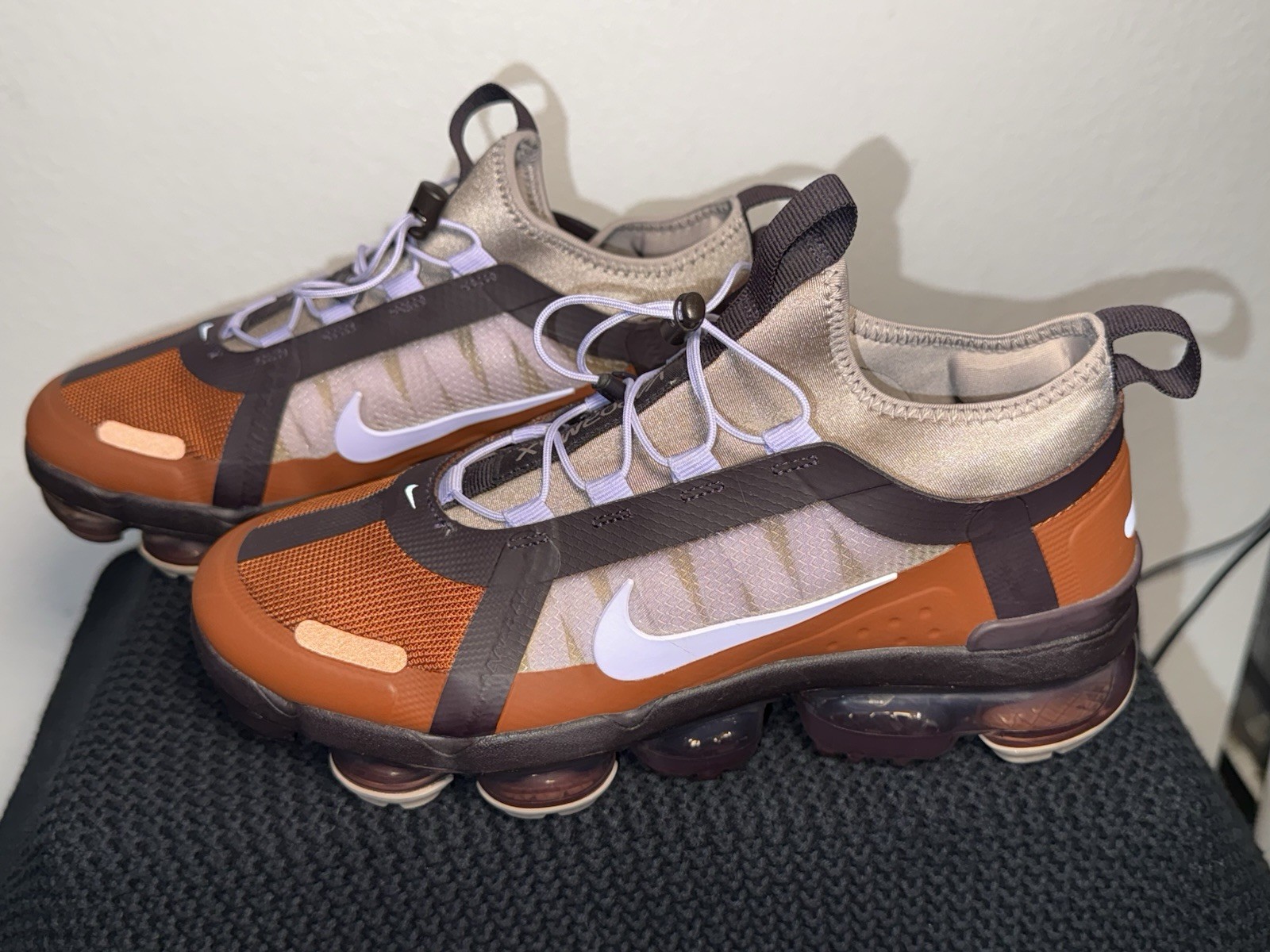 Nike Air Vapormax 2019 Utility Brown Orange Trail Running Trail Hike 7.5