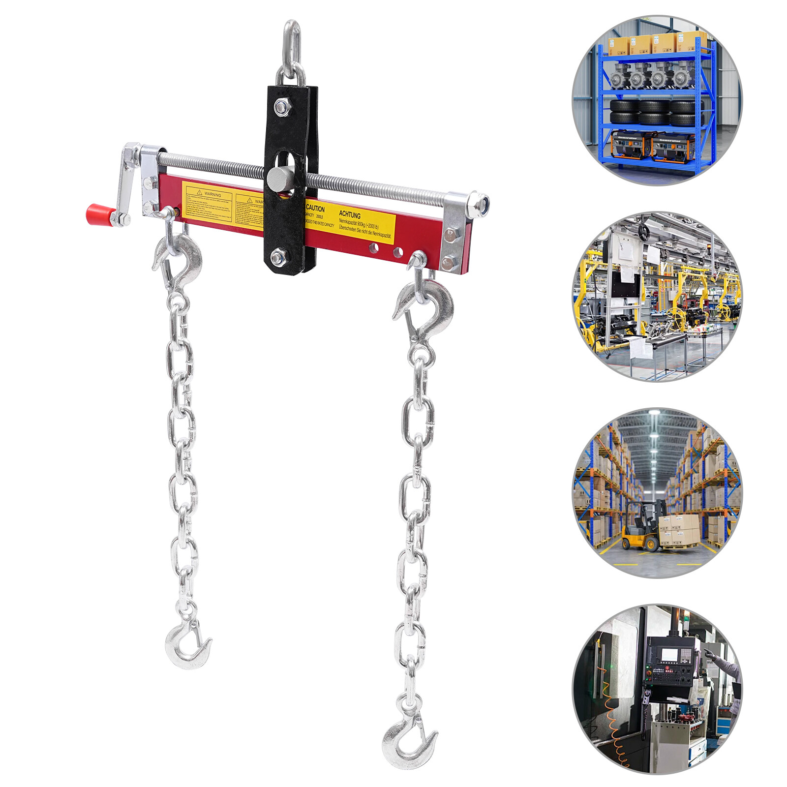 2000 lbs Engine Load Leveler Engine Hoist Crane Accessory w/ Adjustable Handle
