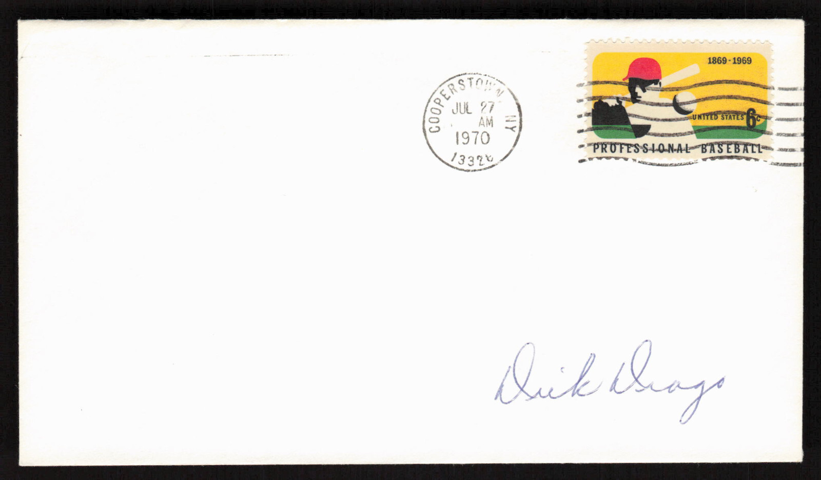 Dick Drago Signed 1969 Baseball Stamp Envelope Kansas City Royals Auto