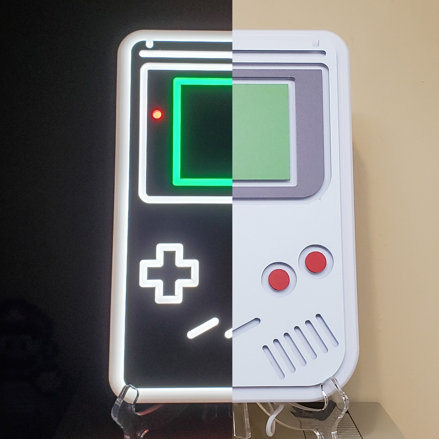 Gameboy neon LED sign w dimmer switch wall or easel display retro game room gift