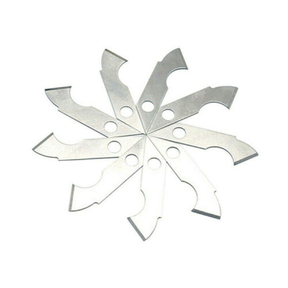 Silver Alloy Steel Hook Blade for Plastic Cutting 10Pcs Replacement Pack