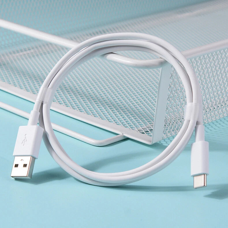100Pcs USB-C to USB-A White Charging Data Cable Fast Charging Charger Cord Cable