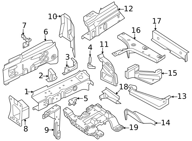 Genuine Audi Frame Rail End 1EA-804-182