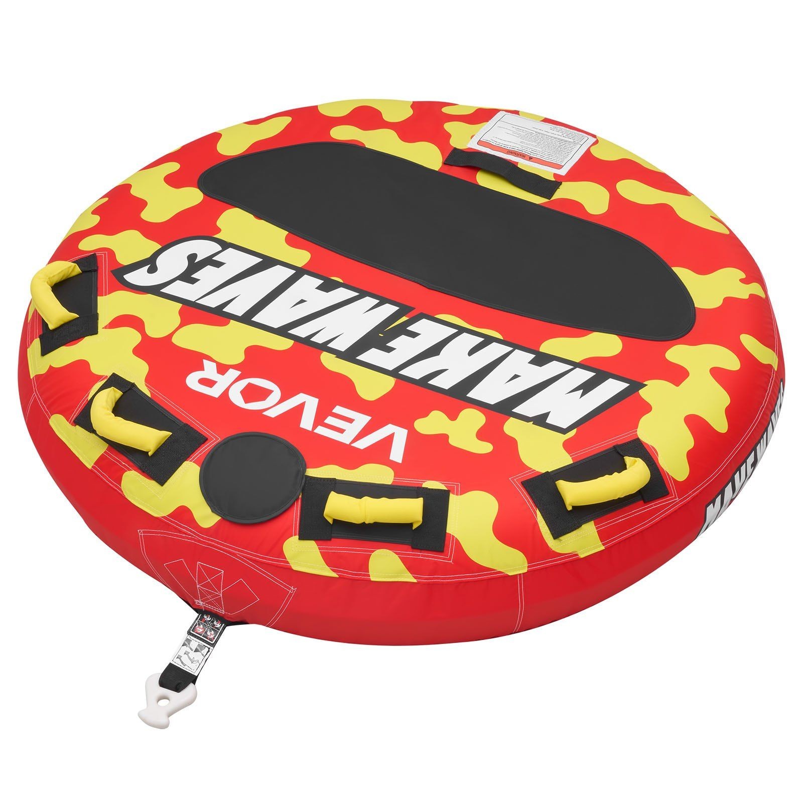 Inflatable Boat Tube for 2: 340lb Capacity, Nylon Cover, 4 Handles