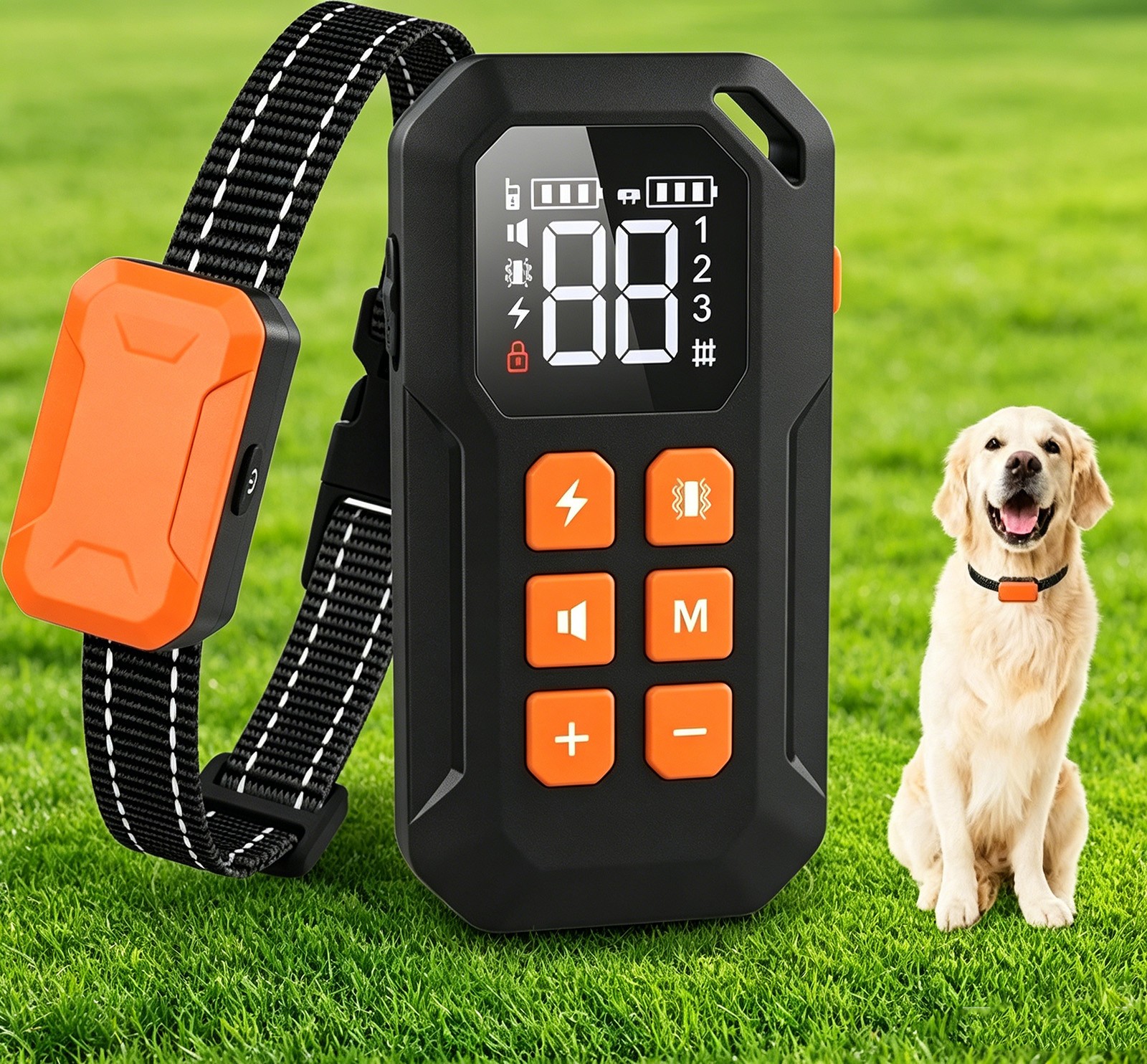 985FT Remote Dog Shock Training Collar, Rechargeable Waterproof LCD Pet Trainer